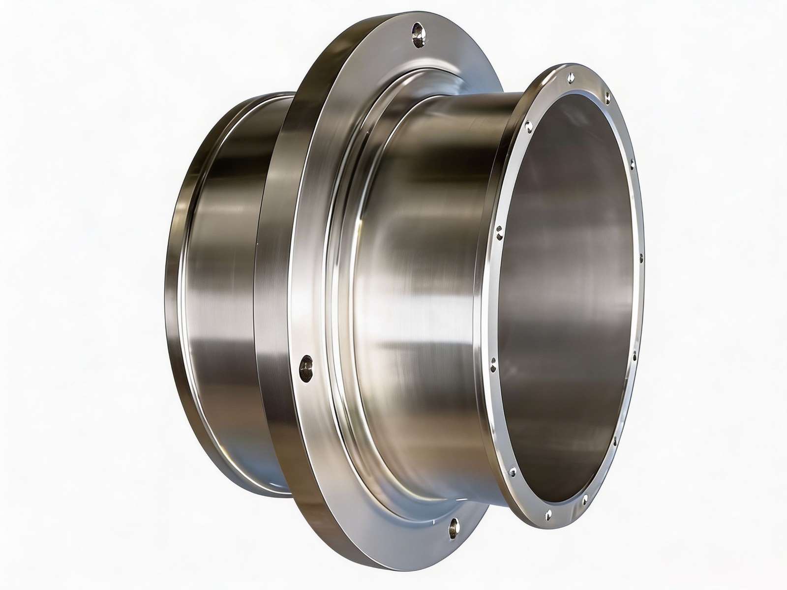 Custom 7075 aluminum CNC machined flange component and precision turned aerospace-grade structural hardware.
