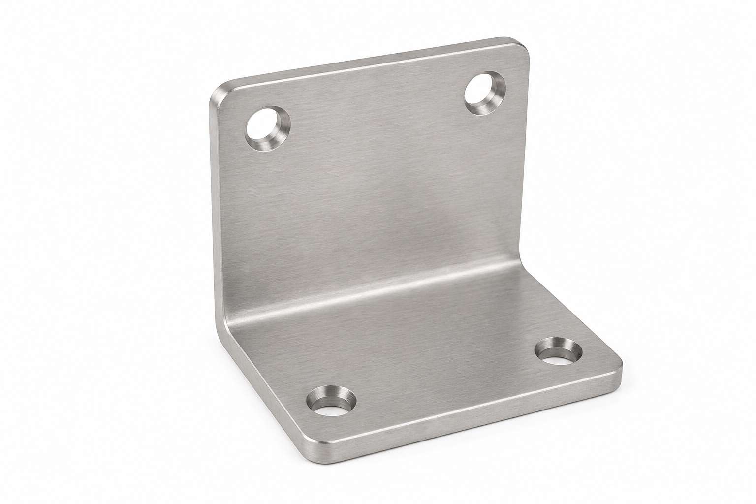304-stainless-l-bracket-cnc 304 stainless steel CNC milled L-bracket with mounting holes — general purpose stainless — Zonclair